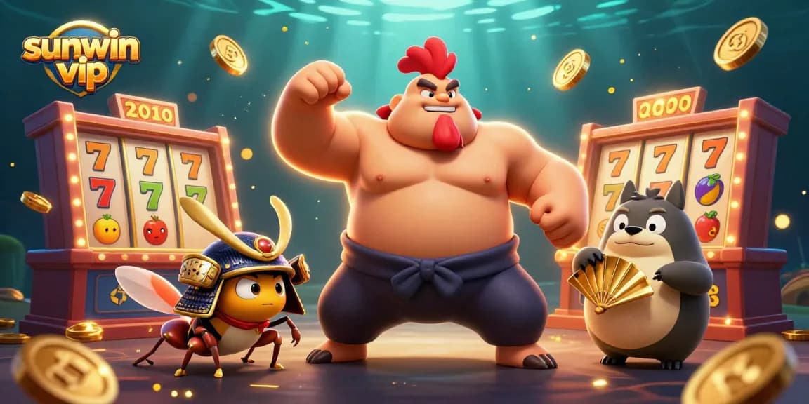 Experience the excitement of sunwin vip with slot machines and animated 3D characters in action!