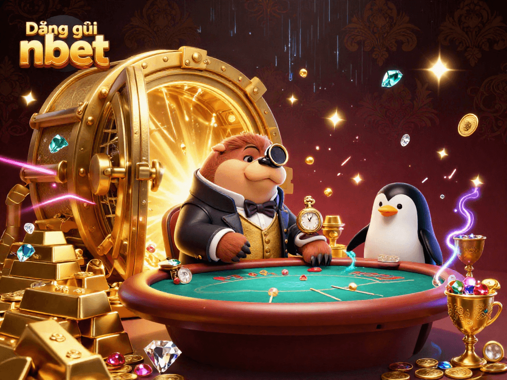 Join the fun with Đăng ký nbet at a vibrant underwater poker scene featuring unique characters and treasures.