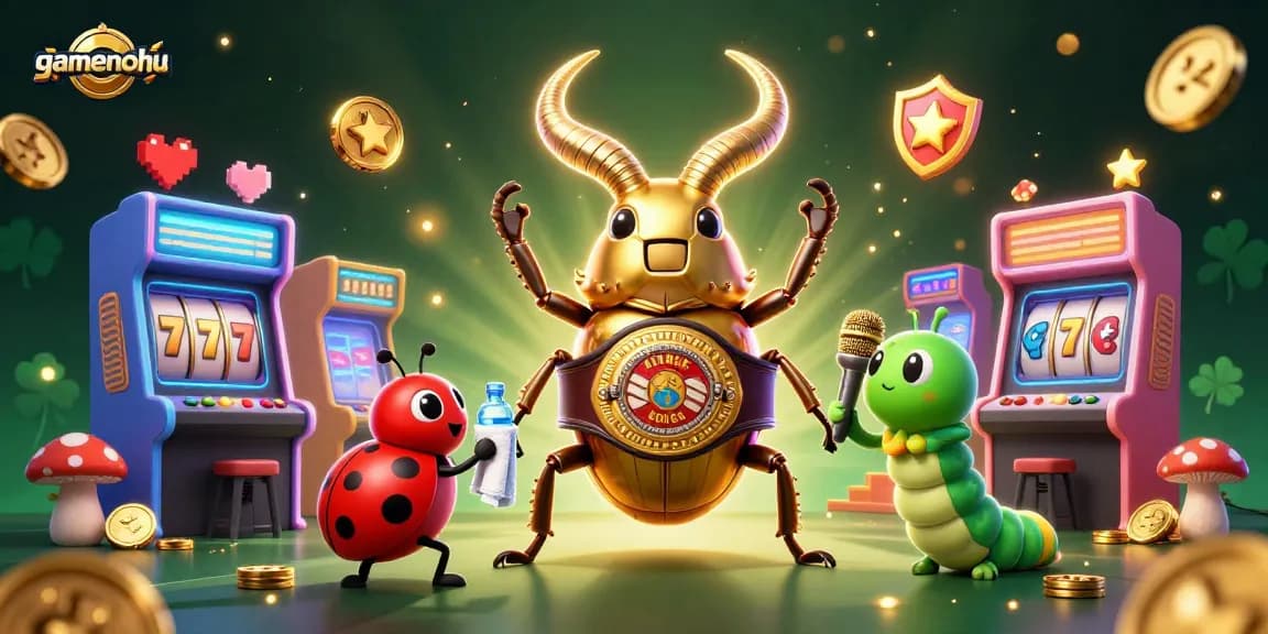 Engage with gamenohu slots featuring high-energy characters and gaming elements in a vibrant casino scene.
