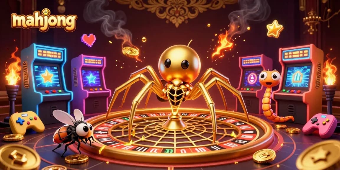 Engage in mahjong gaming with vibrant characters and a colorful casino atmosphere.
