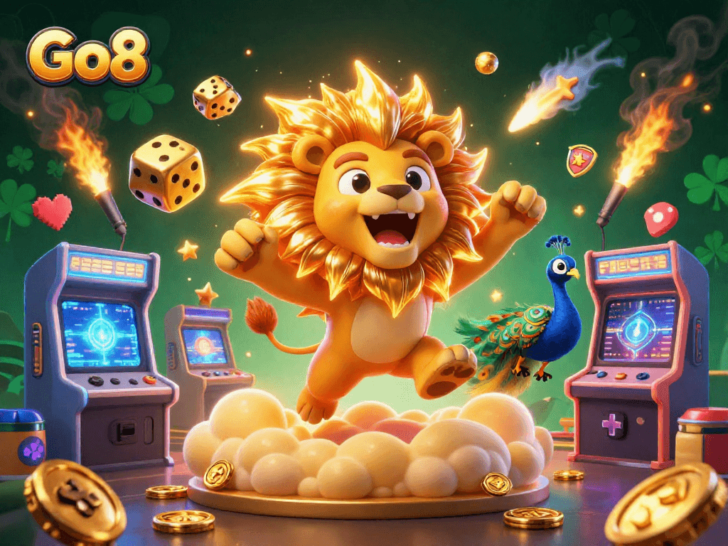 Experience thrilling adventures with Go8's vibrant games in an energetic casino scene.