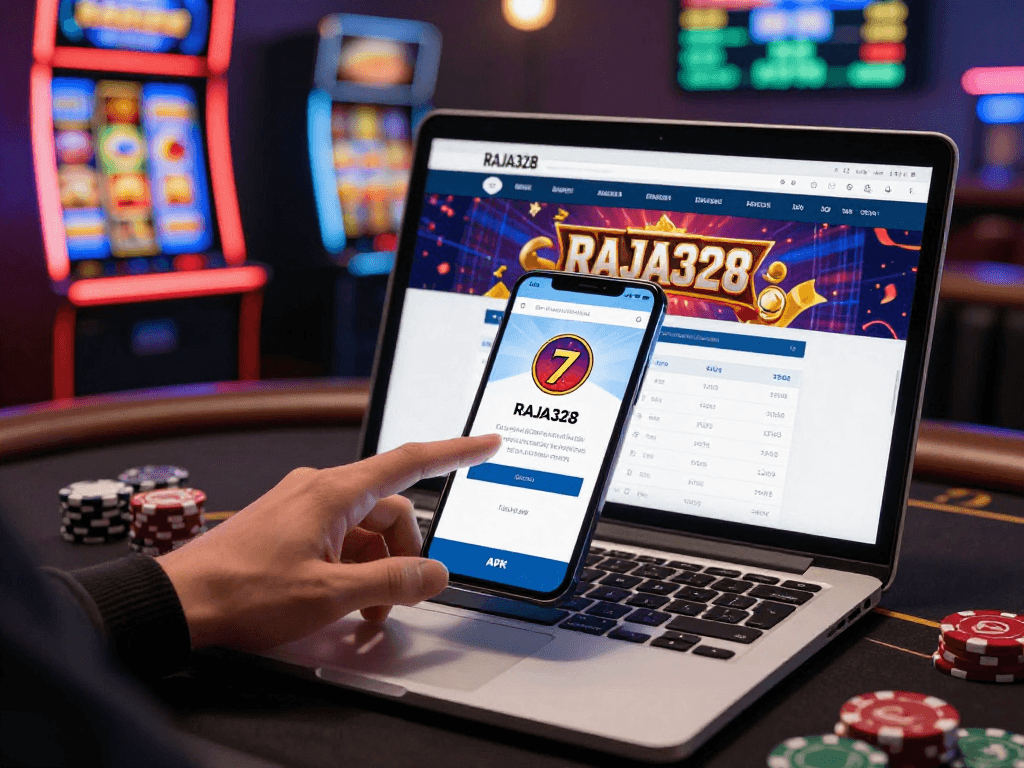 Engaging interface of situs raja328 with user accessing online gaming platform on mobile.