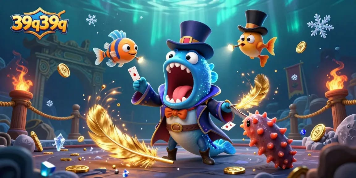 Watch 39q39q's enchanting casino scene with a magical eel and anglerfish in action.