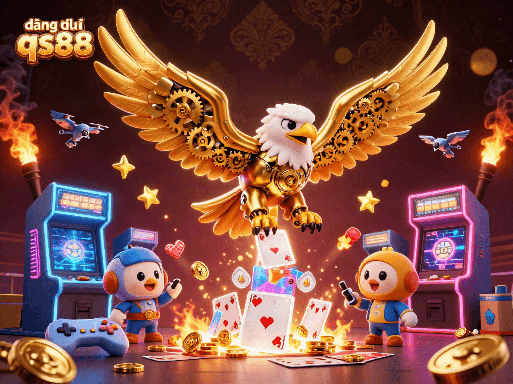 Engage with đăng ký qs88 using a visually stunning 3D casino illustration showcasing vibrant gaming elements