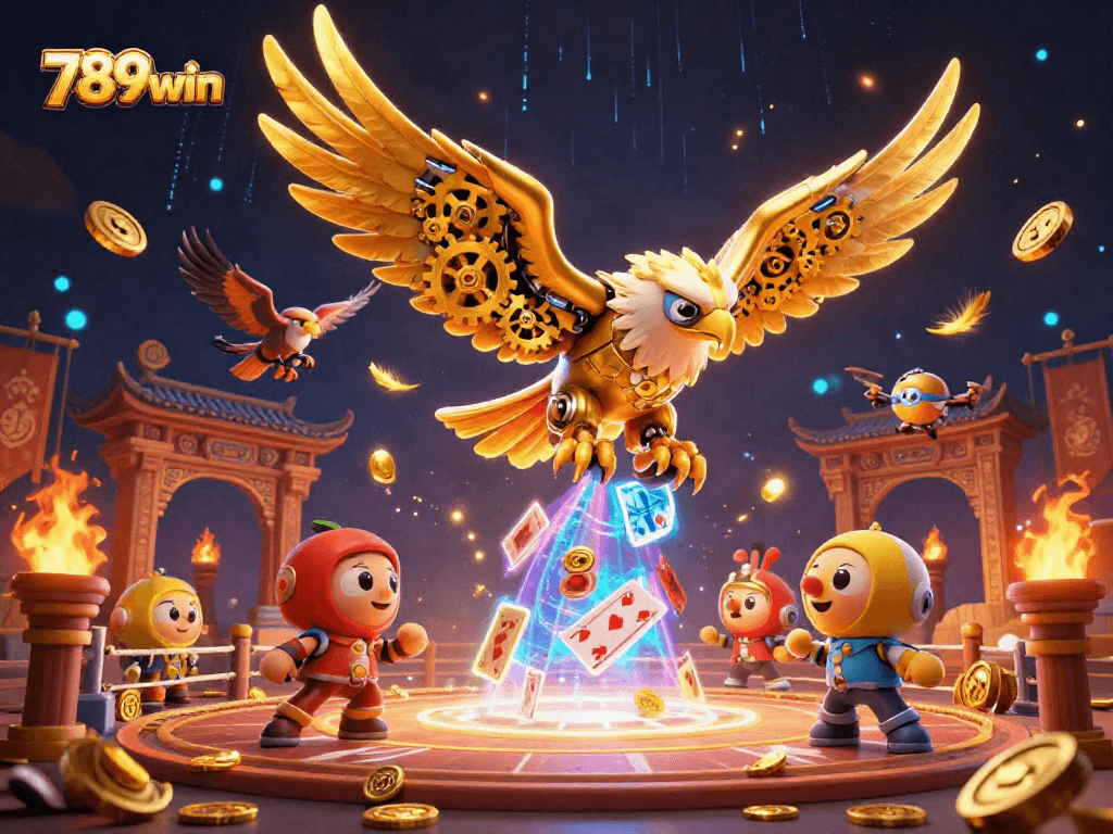 Experience the thrill of 789win as the golden eagle soars through a dynamic casino world.