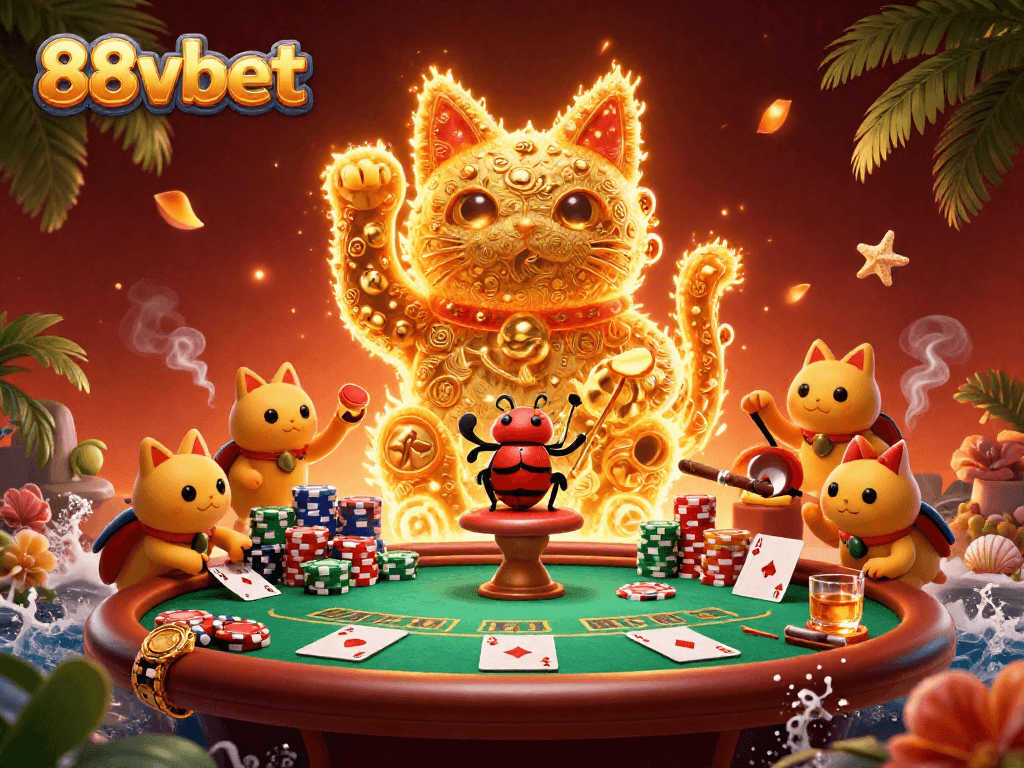 Experience the thrill of winning at 88vbet with this vibrant casino illustration featuring dynamic gaming elements.