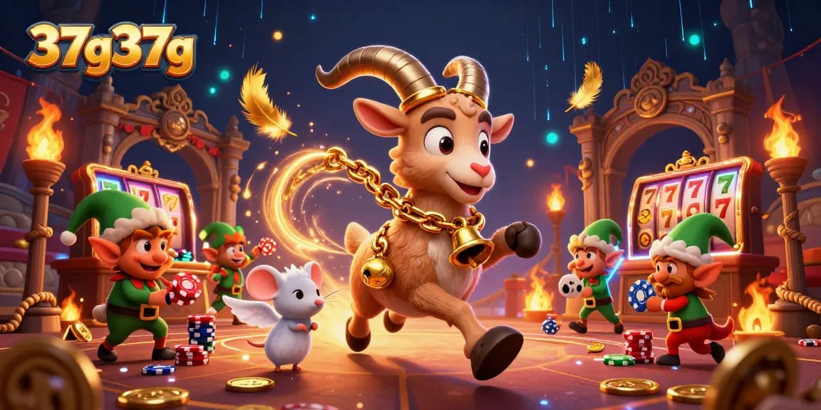 Experience 37g37g excitement with Krampus in a festive horror casino scene.