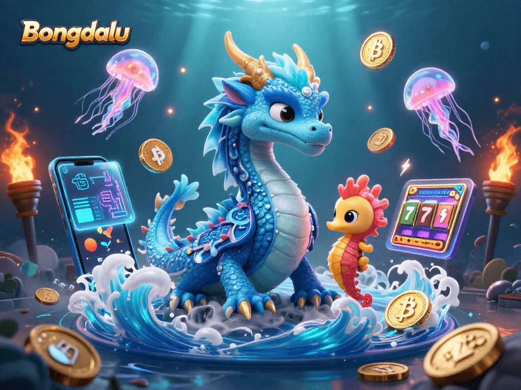 Bongdalu engages players in a dynamic underwater casino with vibrant characters and crypto elements.