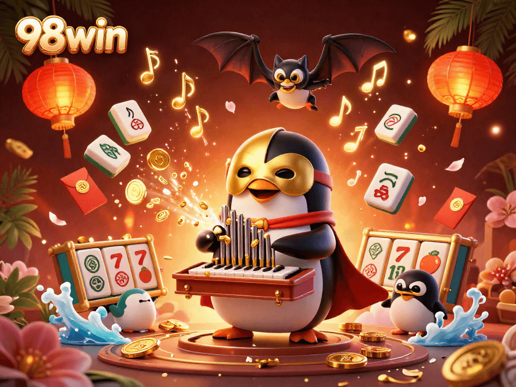 Experience seamless gameplay at 98win with a vibrant casino illustration showcasing excitement and thrill.