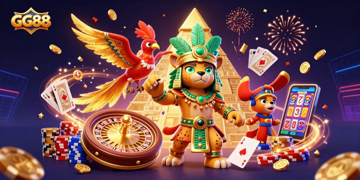 Experience thrilling wins at GG88 with our vibrant casino game scene showcasing exciting elements.