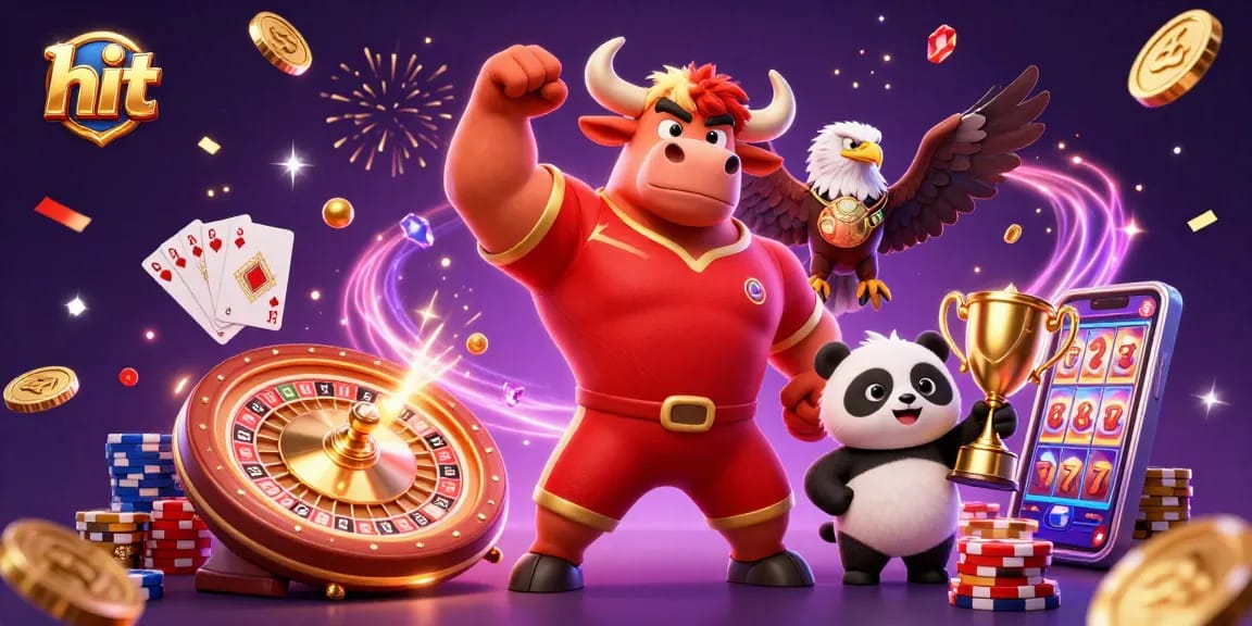 Experience thrilling hits with the hit club mascot and golden rewards in an exciting casino scene
