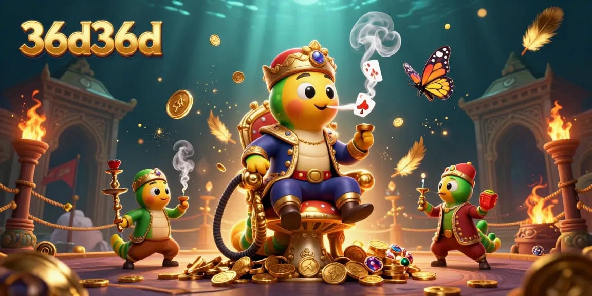 Engage with 36d36d and watch the hookah master create poker-style smoke rings in a vibrant casino scene.