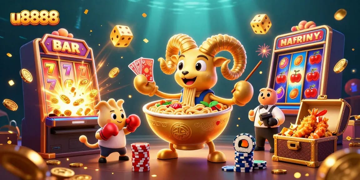 Experience the excitement of u8888 with a vibrant 3D casino scene full of action and dynamic elements.