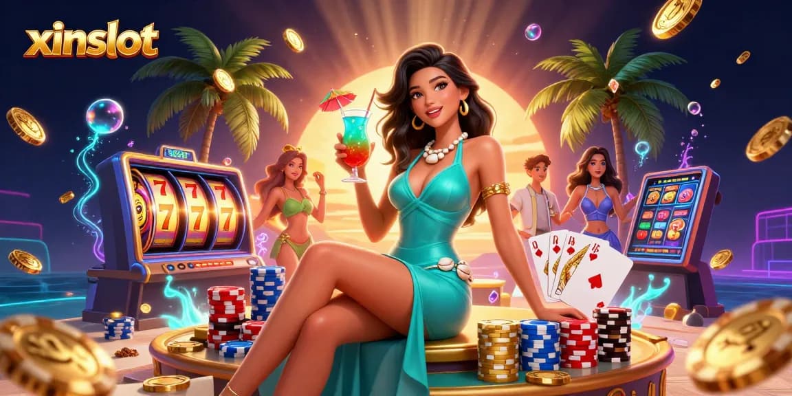 Experience winning spins at xinslot with a glamorous scene of gameplay and vibrant casino elements.
