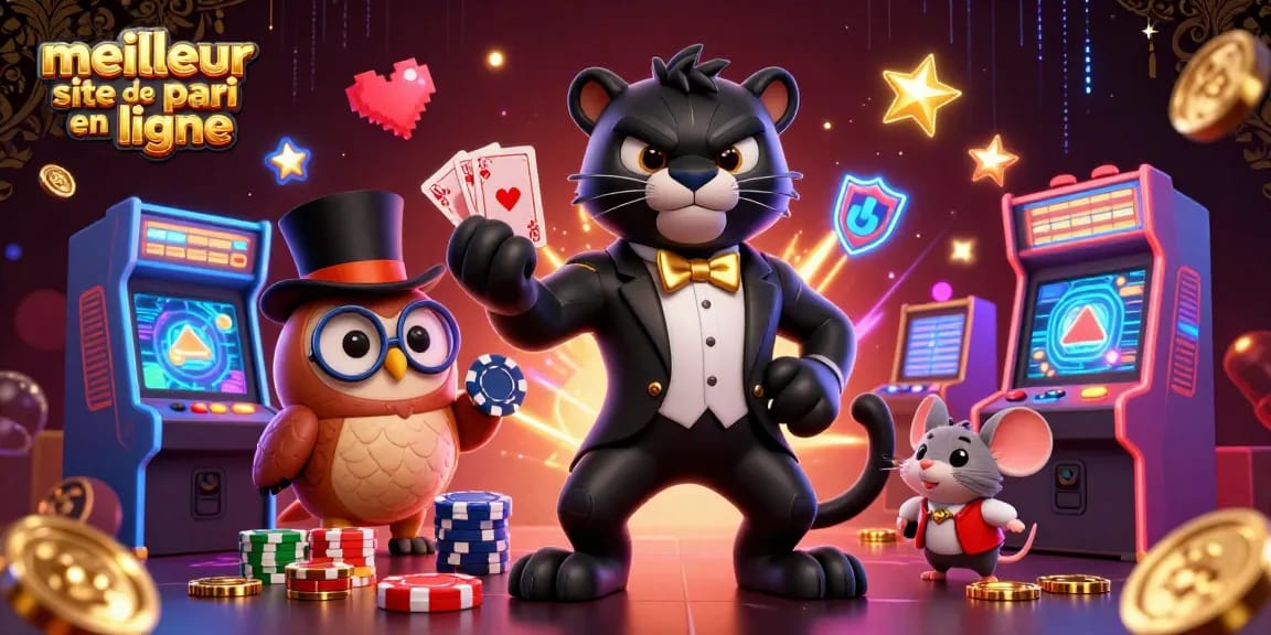 Vivez l'expérience du meilleur site de pari en ligne avec un panthère élégant, une chouette sophistiquée et une souris chanceuse au casino.