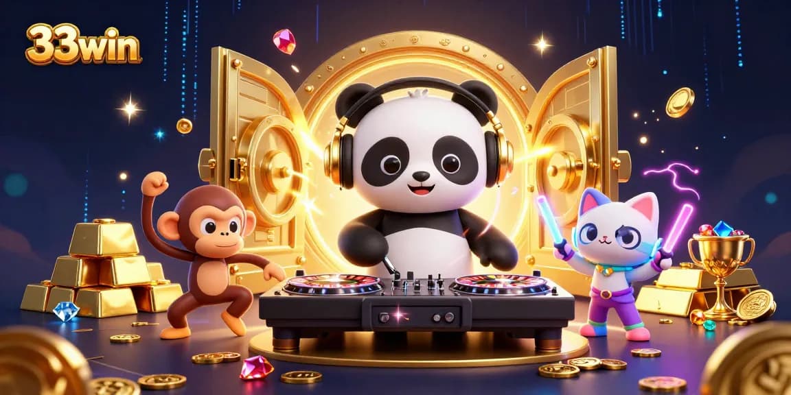 Engage in thrilling casino excitement at 33win with vibrant 3D characters and dazzling elements.
