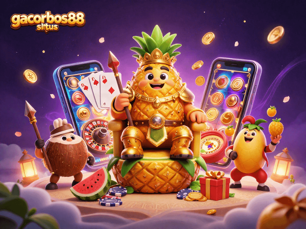 Experience thrilling gameplay at gacorbos88 situs with colorful slots, engaging characters, and vibrant casino elements.