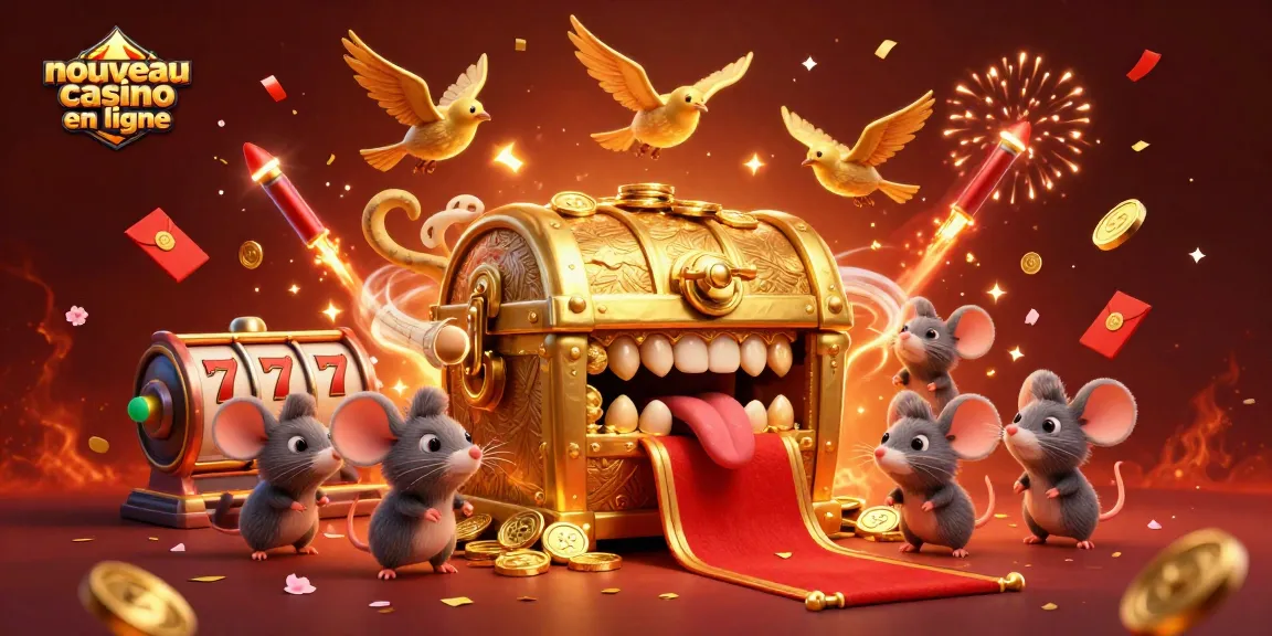 Illustration captivante d'un nouveau casino en ligne avec une ambiance festive et des éléments de jeu variés.