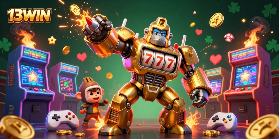 Experience thrilling wins at 13WIN with our engaging casino-themed illustration.