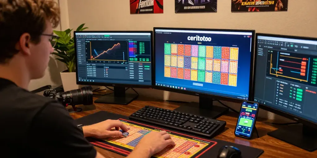 Proses taruhan online ceritoto situs di meja kerja yang nyaman.