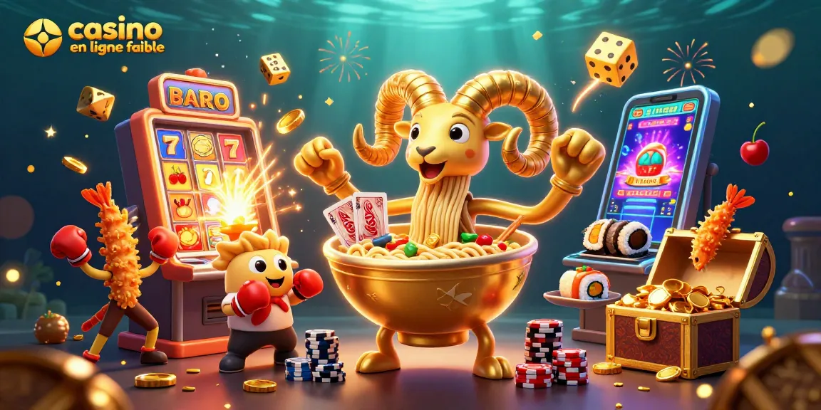 Jouer au casino en ligne fiable avec une illustration colorée et festive d'un jeu dynamique.