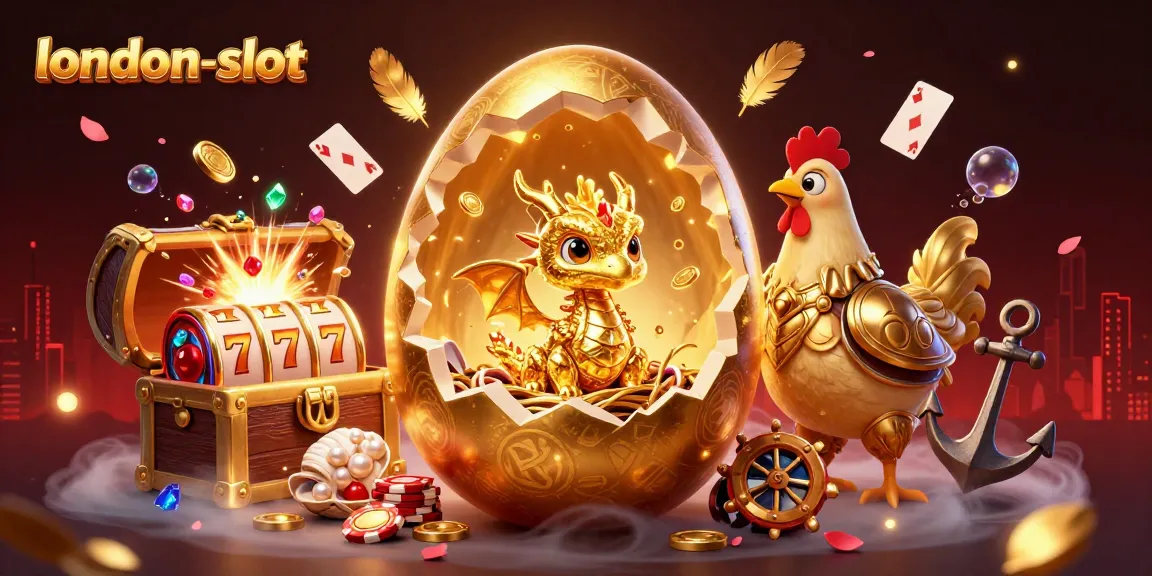 Experience the vibrant world of london-slot with 3D golden dragon, poker chips, and cherry red slot reels!