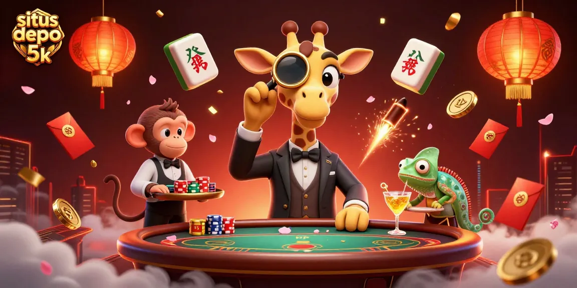 Engage with situs depo 5k in an exciting 3D casino scene featuring vibrant characters and dynamic elements.