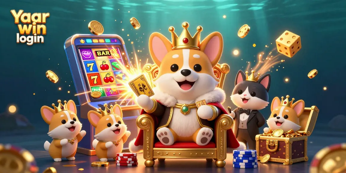 Experience seamless gameplay with Yaar win login, illustrated as a vibrant casino scene full of exciting rewards.