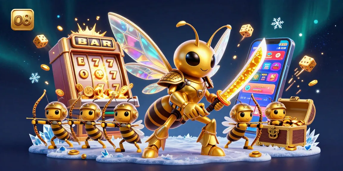 Engage with the lively world of o8, featuring a golden hornet samurai with stunning casino visuals and thrilling action.