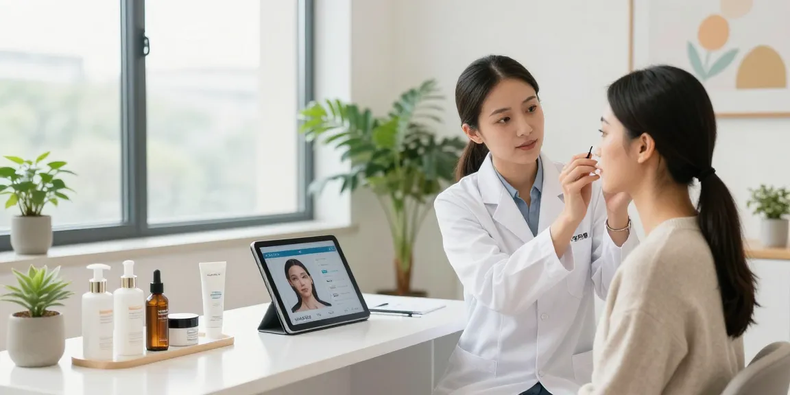 ClinicEvo better than QOVES facial analysis in a professional skincare consultation room