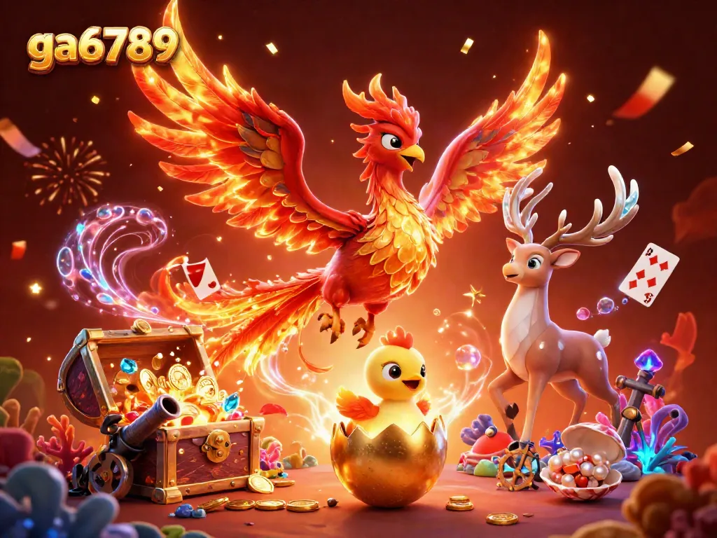 Experience thrilling games at ga6789 with fiery characters in a vibrant casino atmosphere.