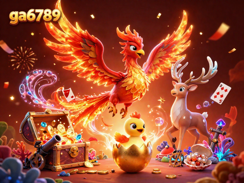 Experience thrilling games at ga6789 with fiery characters in a vibrant casino atmosphere.