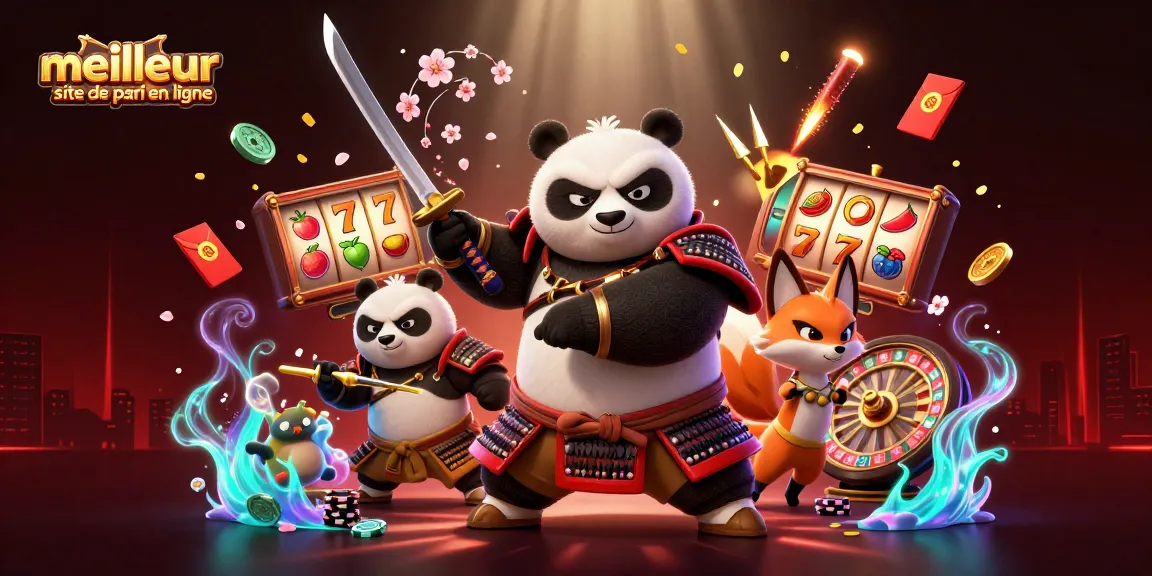 Venez découvrir le meilleur site de pari en ligne avec un panda samouraï et un renard ninja, jouez aux machines à sous et à la roulette !