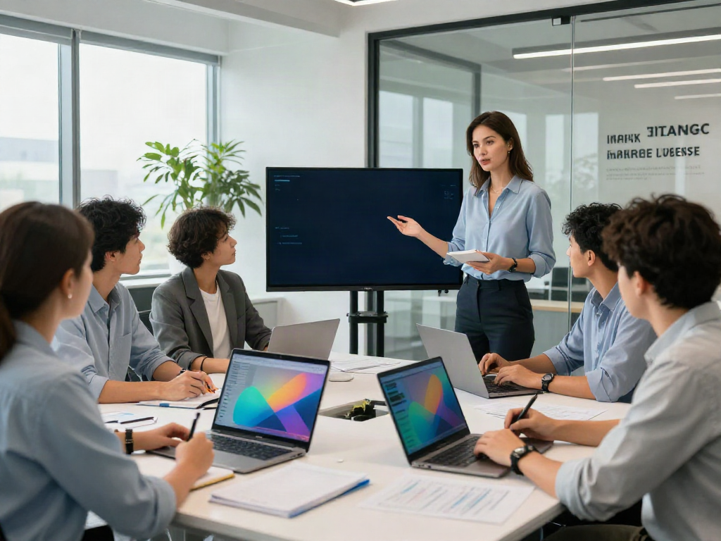 banorte empresas team collaboration in modern office environment