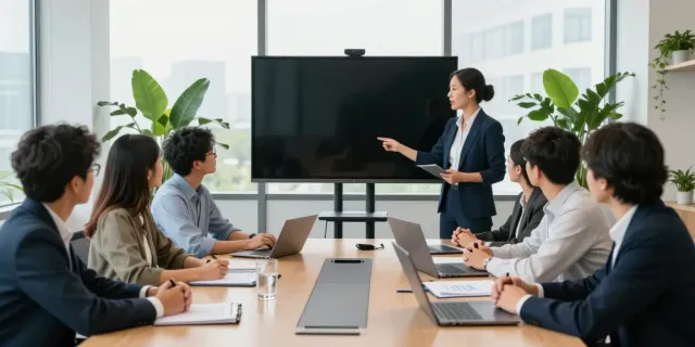 PedroVazPaulo Executive Coaching session with engaged professionals collaborating in a modern office.