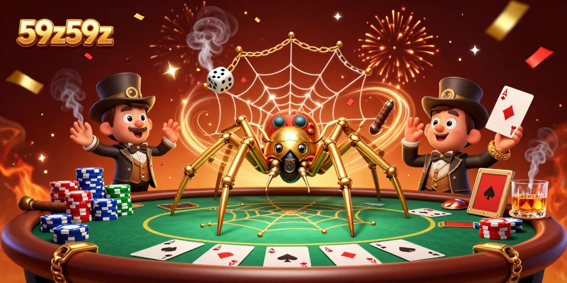 Aposte no 59z59z enquanto uma aranha dourada captura os dados perdidos em sua teia incrível.