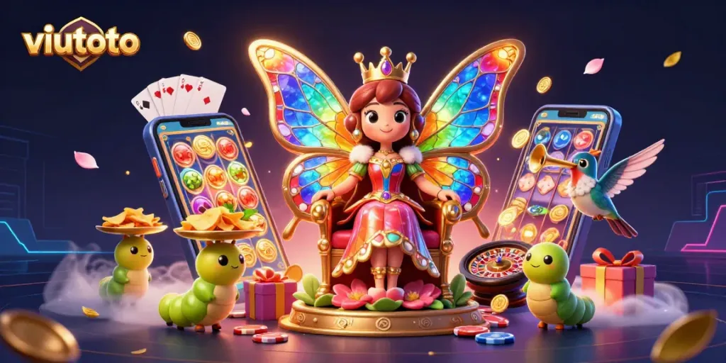 Bermain di viutoto dengan grafis menarik, slot game cerah, dan karakter unik.