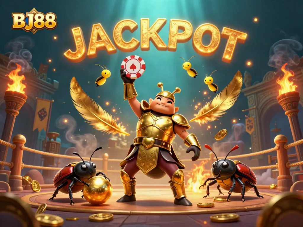 Bet on BJ88 to win with a rich, animated casino scene featuring a jackpot celebration.