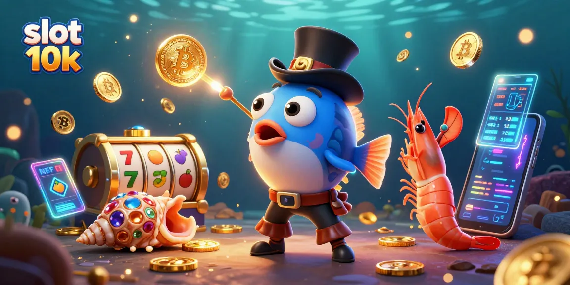 Experience thrilling wins with slot 10k in this vibrant underwater casino scene featuring unique characters.