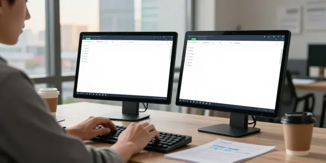Exploring 2113 Apps in a modern home office setting with dual monitors.