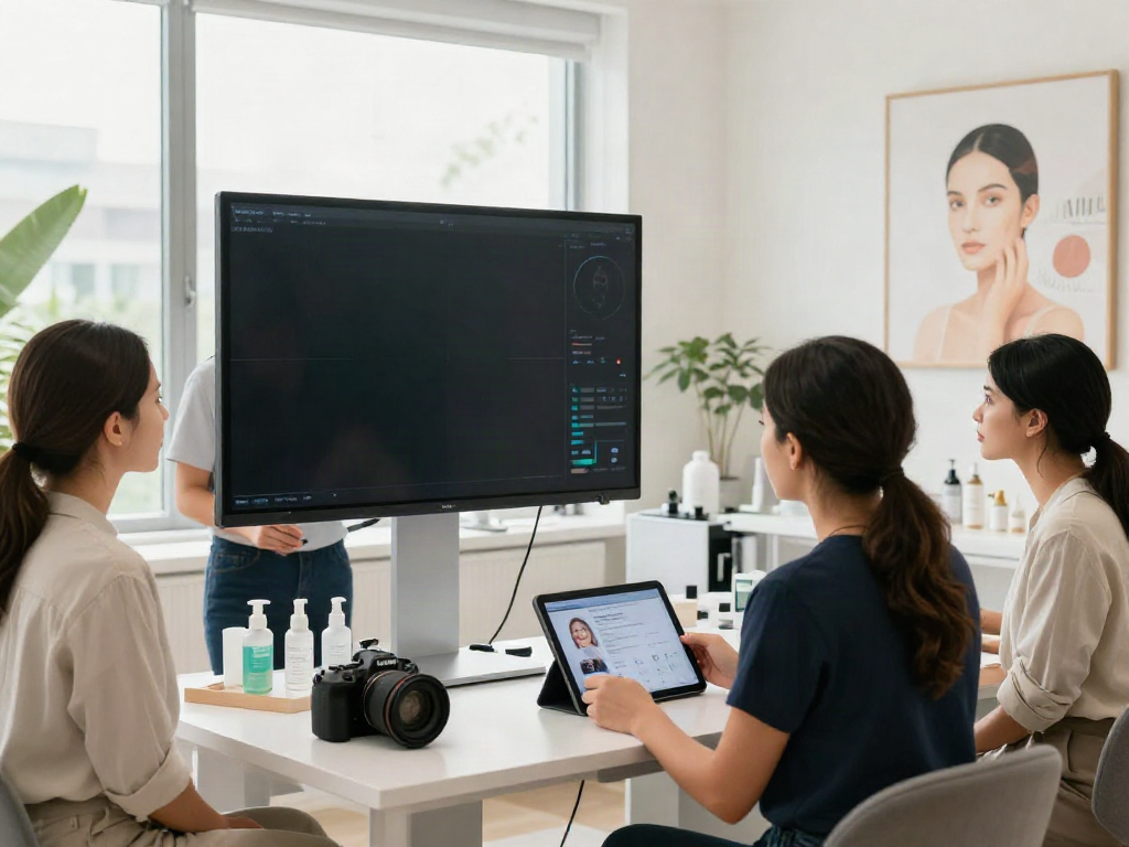 Modern beauty analysis studio showcasing diverse users exploring alternatives to QOVES.