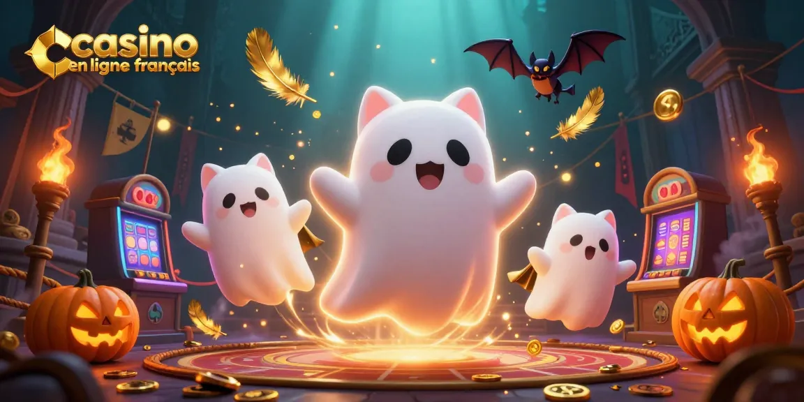 Découvrez l'univers fascinant du casino en ligne français avec un chat fantôme et des éléments interactifs captivants.