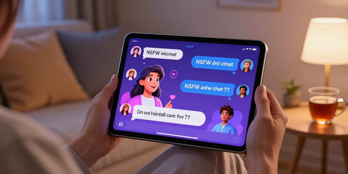 Engaging scene of NSFW AI chat interface on a tablet, highlighting dynamic interactions.