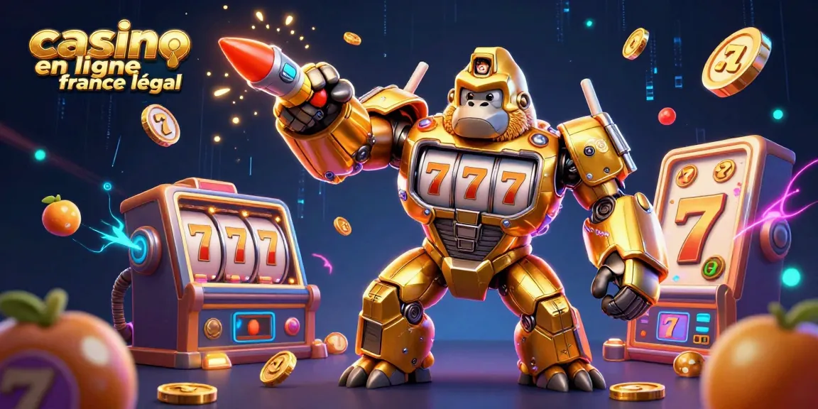 Des gains éclatants au casino en ligne légal en France avec un gorille robotique et des éléments de jeux dynamiques.