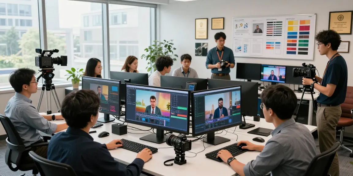 Corporate Video Production House in Singapore team collaborating on innovative projects