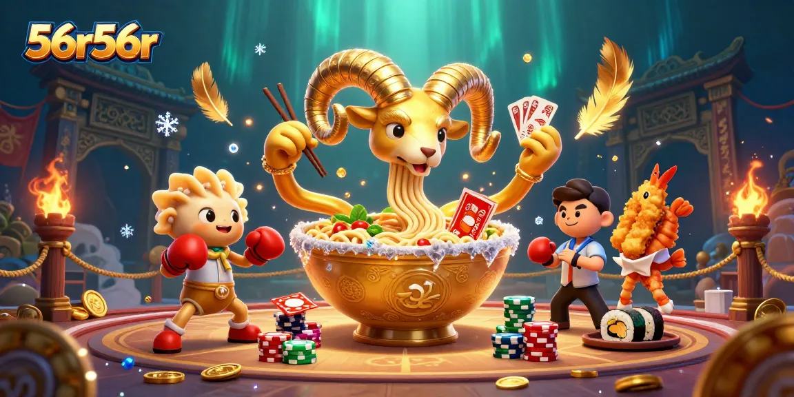 Experience the vibrant world of 56r56r with a giant ramen bowl dealer and dynamic casino action.