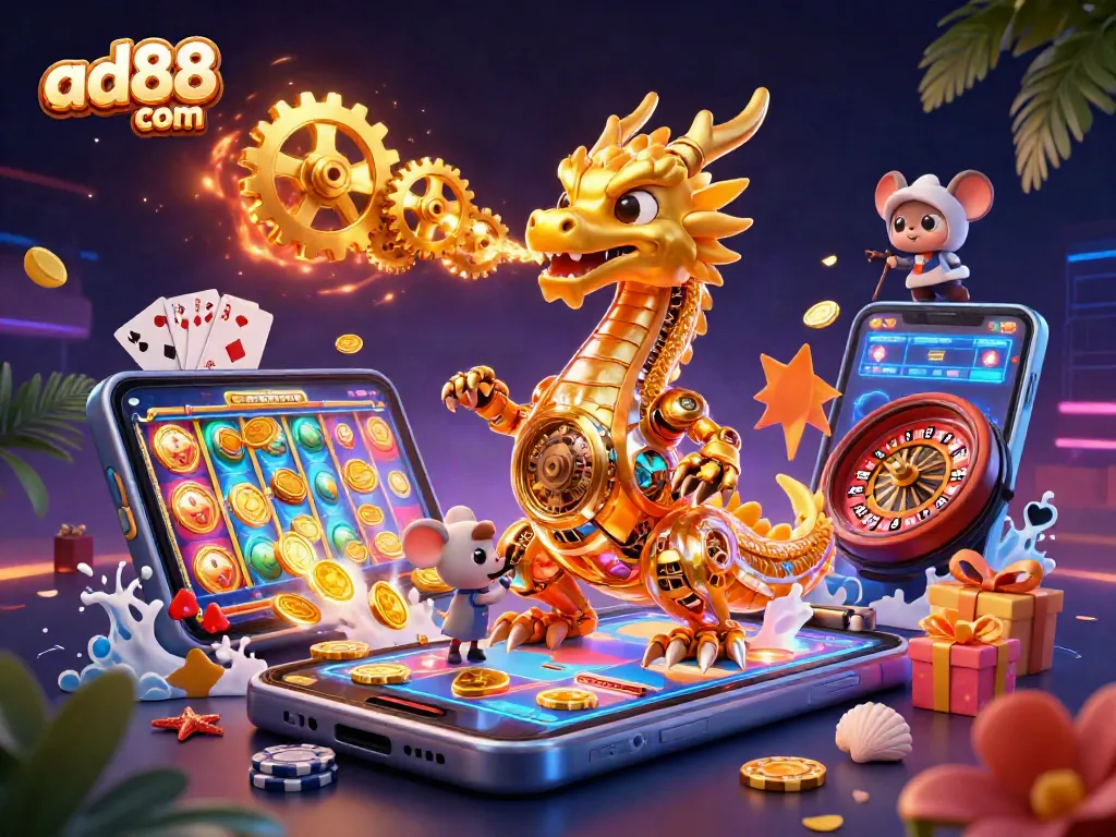 Witness the thrilling ad88 com experience with golden dragon and vibrant slot games in action!