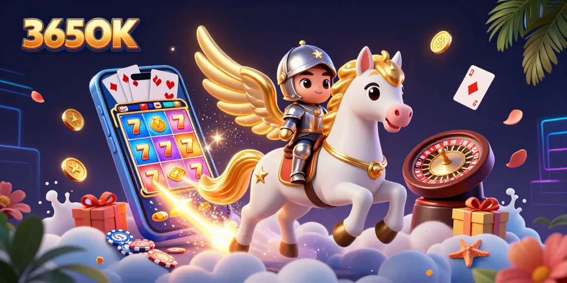 Feel the excitement at 365OK with vibrant slot games encapsulated in a mesmerizing scene.