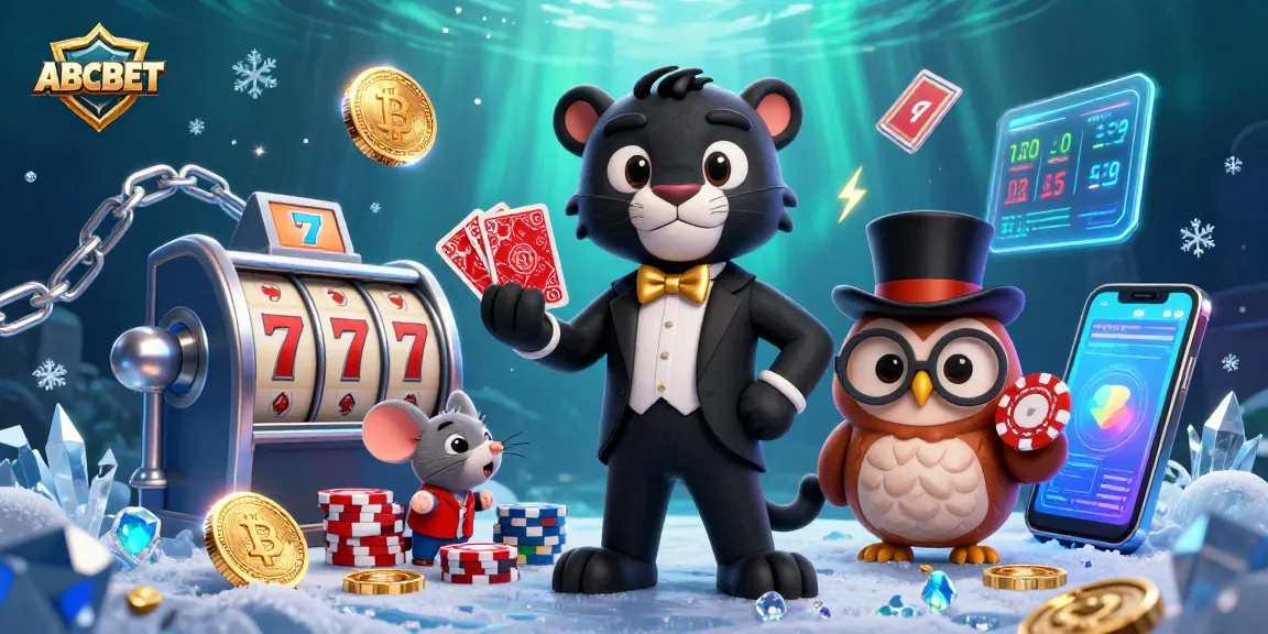 Engage with ABCBET in a vibrant 3D casino scene featuring stylish characters and dynamic slot game elements.
