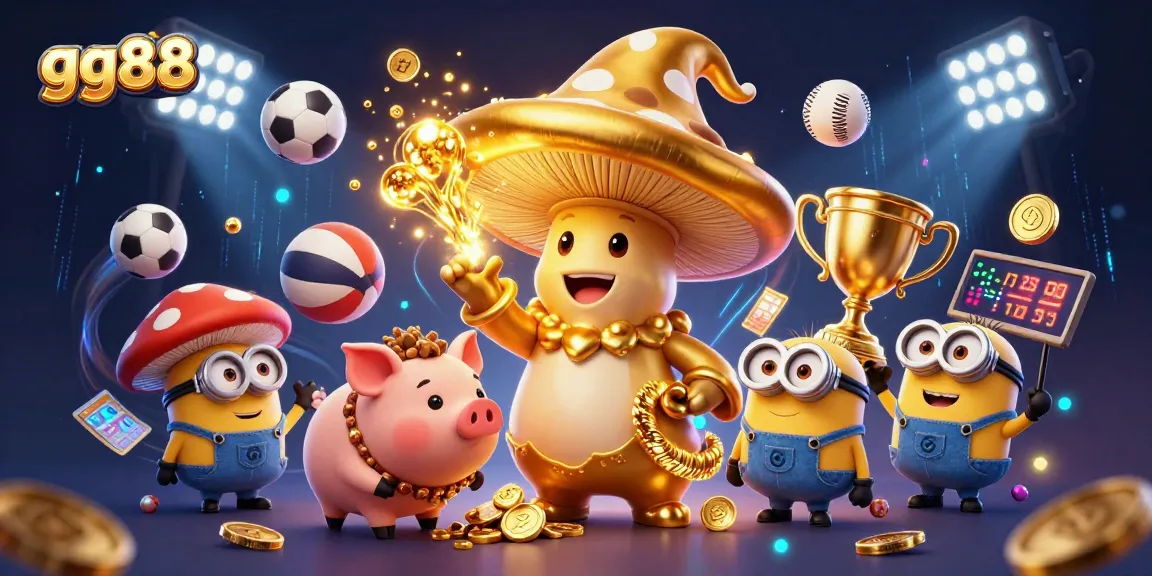Experience the thrill of gaming with gg88's rich 3D casino illustration filled with enchanting characters.